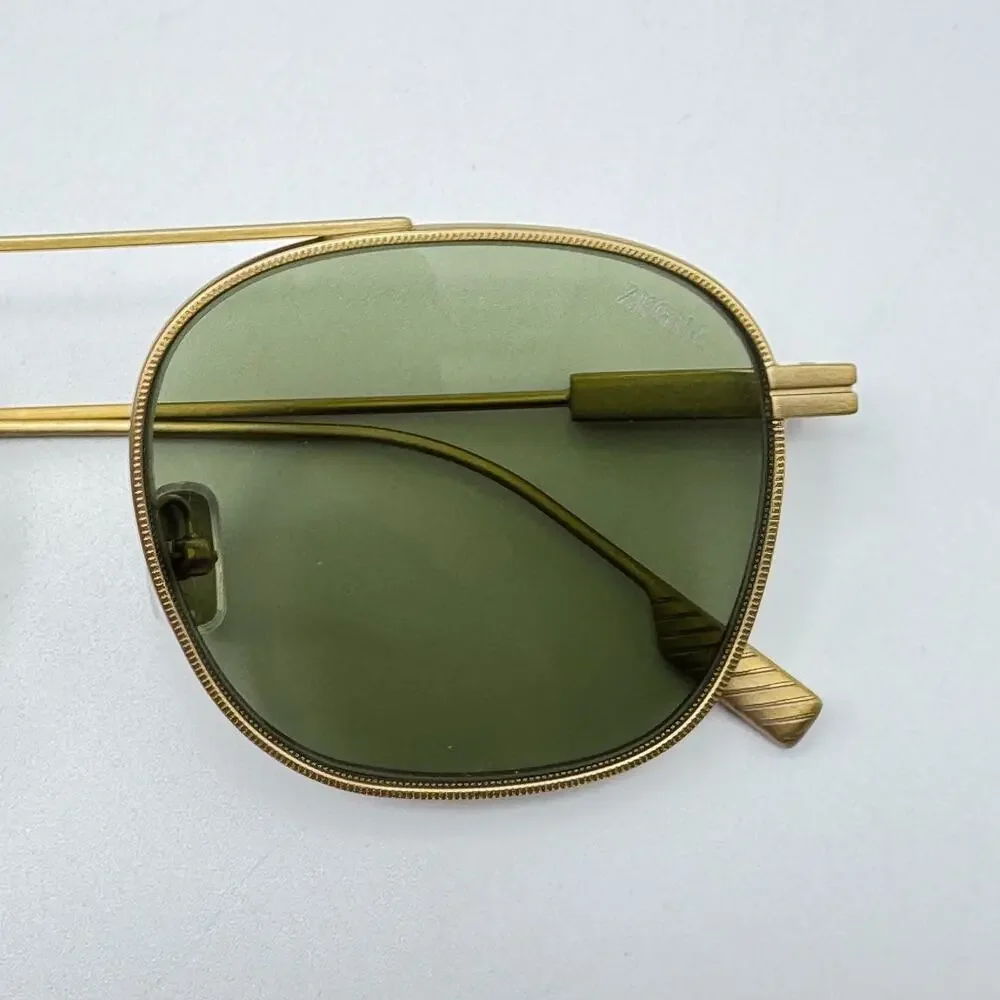 Ermenegildo Zegna Sunglasses EZ0290 35N Matte Light Bronze Frame Green Lens 53mm